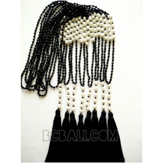 fashion tassels pearls shells necklace with crystal