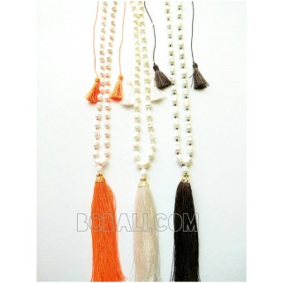 fresh water pearls pendant tassels necklaces