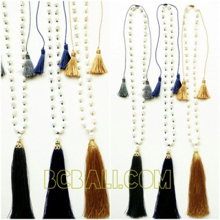 fresh water pearls beads necklaces tassels triple