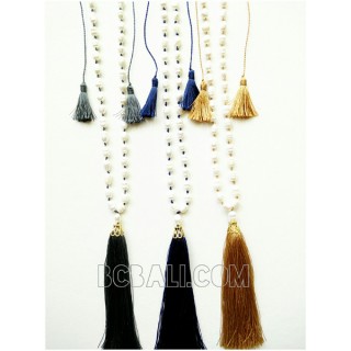 fresh water pearls beads necklaces tassels triple