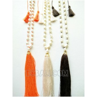 fresh water pearls pendant tassels necklaces