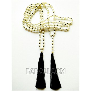 full pearls shells necklaces tassels organic