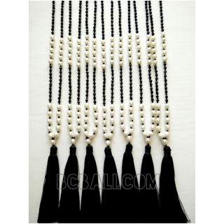 handmade tassels original pearls shells necklace