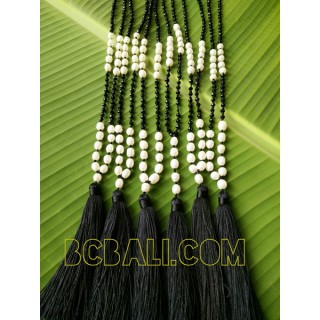 handmade tassels original pearls shells necklace