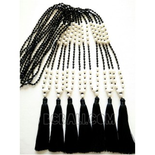 handmade tassels original pearls shells necklace