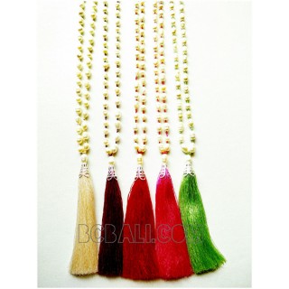 tassels necklaces pearls full strand single