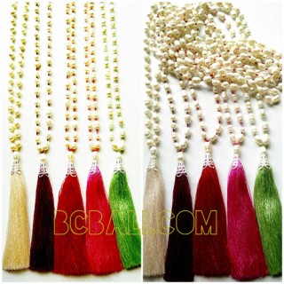 tassels necklaces pearls full strand single