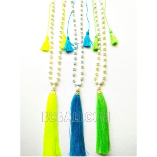 triple tassels pendant necklaces pearls fresh pearls