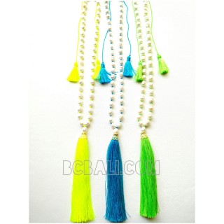 triple tassels pendant necklaces pearls fresh pearls