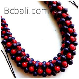 bali chokers wooden seeds beads necklaces