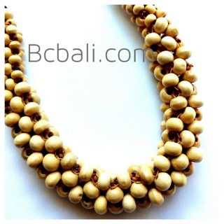 bali solid wood seeds beads choker necklaces