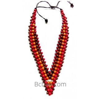 handmade necklace made by wood ethnic