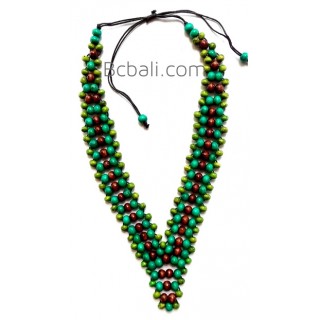 necklace ethnic design hand made by wooden 