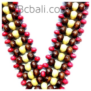 2color shown chokers necklaces wooden beads 