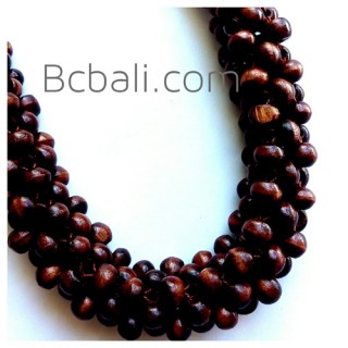 solid wooden beaded chokers necklaces tropical 