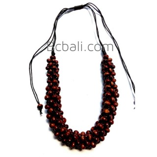 solid wooden beaded chokers necklaces tropical 