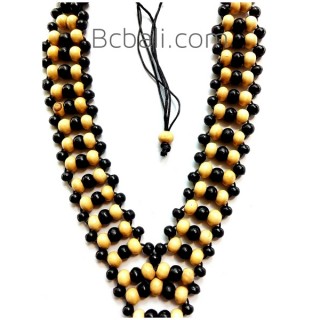 2color shown chokers necklaces wooden beads 