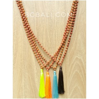 4color mala rudrasca wood necklaces yoga accessories