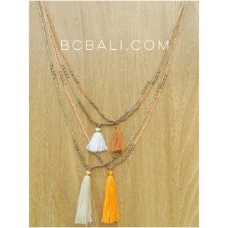 beads necklaces tassels stopper golden silver