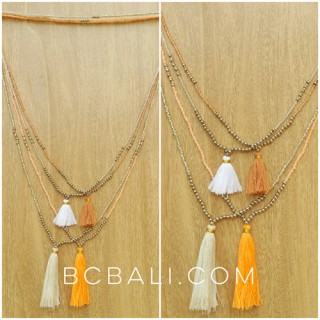 beads necklaces tassels stopper golden silver