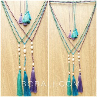 beads stone necklaces tassels fashion with fresh pearls