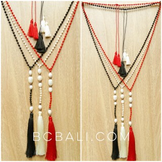 beads stone necklaces tassels fashion with fresh water pearl