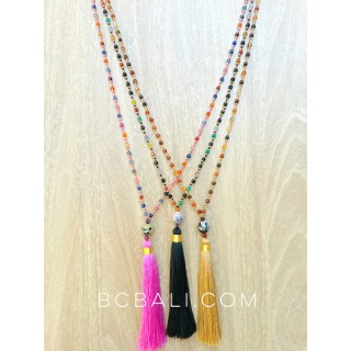 crystal beads handmade tassels multi color glass