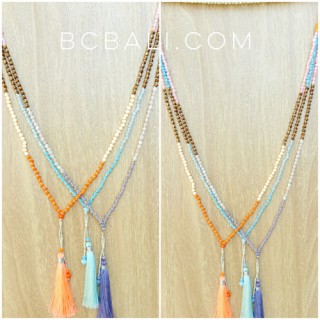 crystal bead handmade tassels tree color