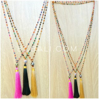 crystal beads handmade tassels multi color glass