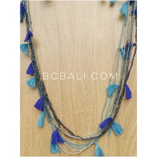 multi strand seed beading tassels necklaces charms