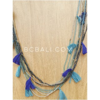 multi strand seed beading tassels necklaces charms