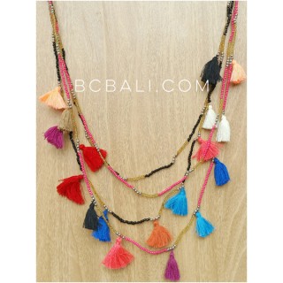 multi tassels charm tassels necklaces fashion