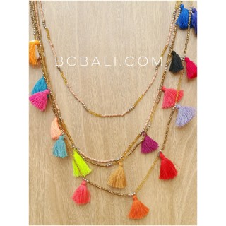 multi tassels necklaces mix colors charm fashion