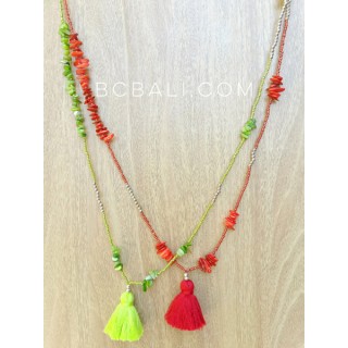 tassels necklaces beads shells small design