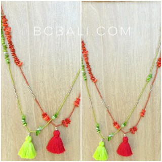 tassels necklaces beads shells small design