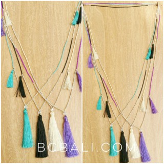 triangle tassels necklaces beads fashion 4 color