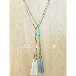 two color new designs necklaces tassels turquoise