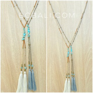 two color new designs necklaces tassels turquoise