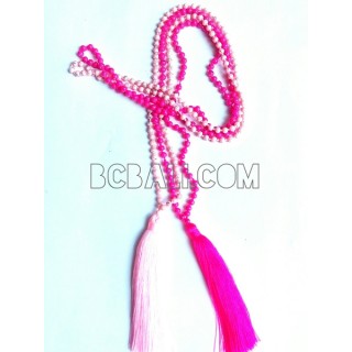 tassel beads stone necklaces handmade bali