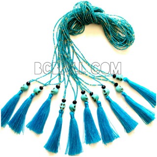 beads tassel necklaces pendant skull fashion