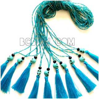 beads tassel necklaces pendant skull fashion