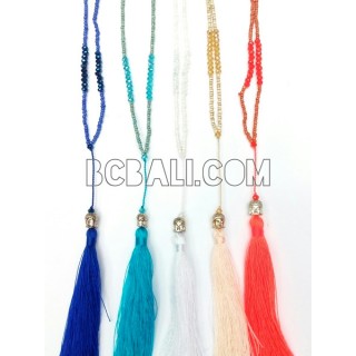 long beading tassels necklaces budha yoga