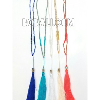 long beading tassels necklaces budha yoga