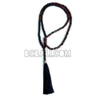 long tassel necklaces pendant bead wooden