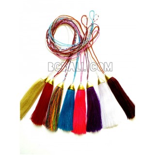 mix color tassel necklaces golden chrome pendant