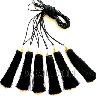 tassels necklaces small beads golden chrome pendant 