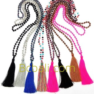 tassel necklaces beads crystal pendant