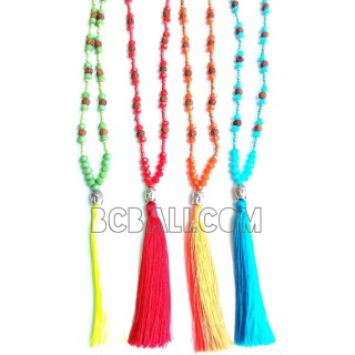 yoga necklaces budha tassel pendant beads