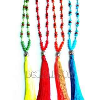 yoga necklaces budha tassel pendant beads