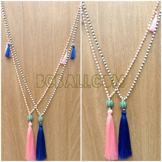 bali beads tassel necklaces pendant single